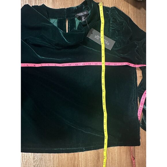 Rachel Zoe Velvet Emerald Green Top Medium NWT - Picture 4 of 5